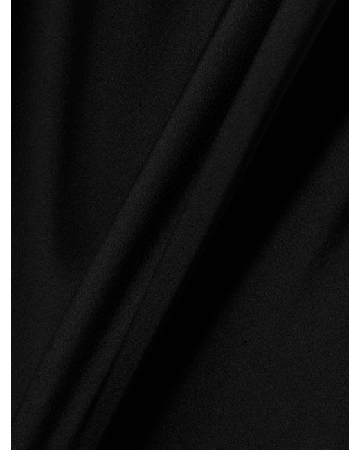 Versace Black Embellished Draped Satin Midi Dress