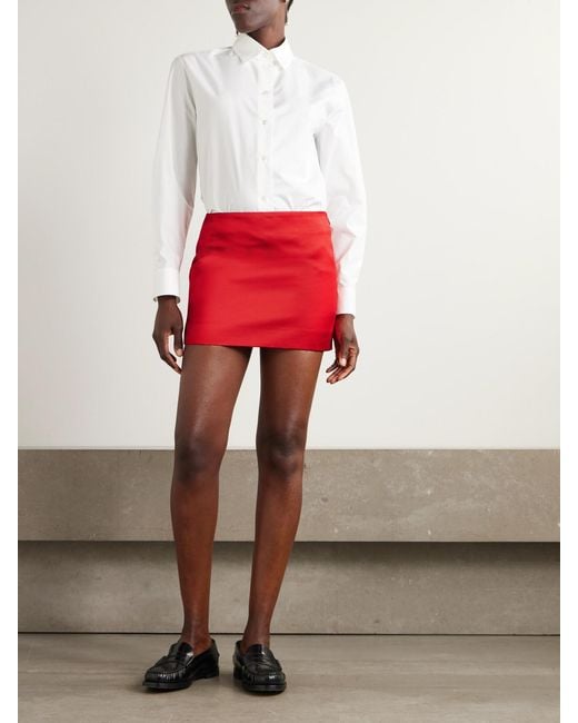 Givenchy Red Silk-Gabardine Mini Skirt