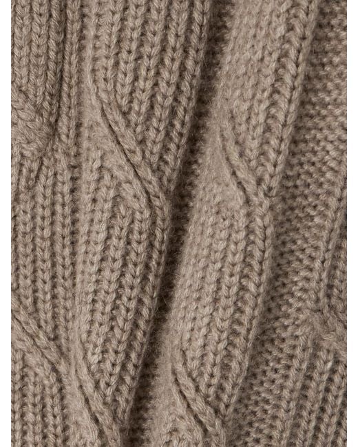 Lisa Yang Natural Ebba Cable-Knit Cashmere Wide-Leg Pants