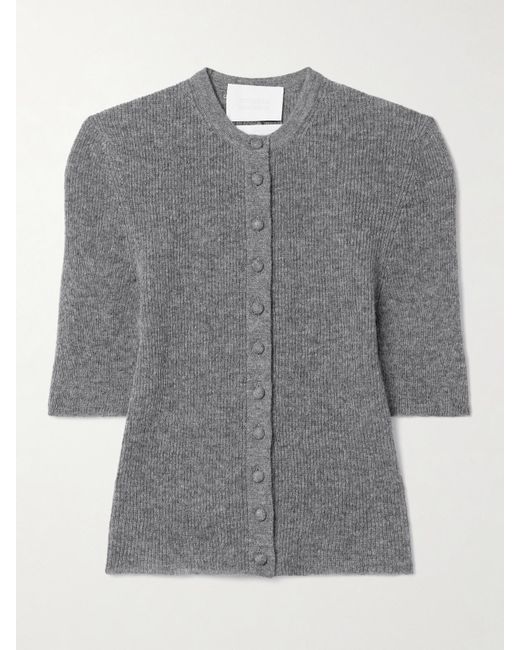Citizens of Humanity Gray Tabitha Ribbed Wool And Cashmere-Blend Cardigan