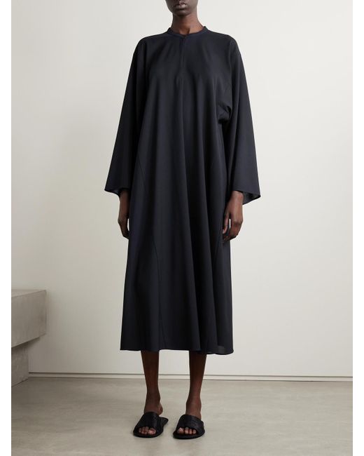 The Row Black Naira Oversized Wool-Crepe Tunic