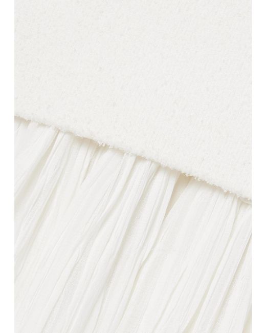 Proenza Schouler White Paige Pleated Crepon And Stretch-Knit Maxi Skirt