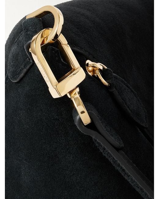 Totême  Black Bevel Medium Suede Tote