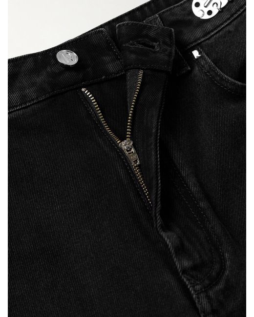 Rabanne Black Chainmail-Embellished High-Rise Straight-Leg Jeans