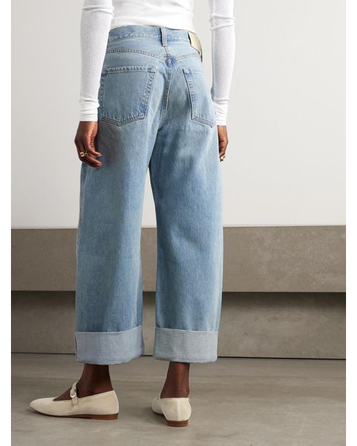 Citizens of Humanity Blue Ayla Hoch Sitzende Jeans Mit Weitem Bein Aus Bio-Denim