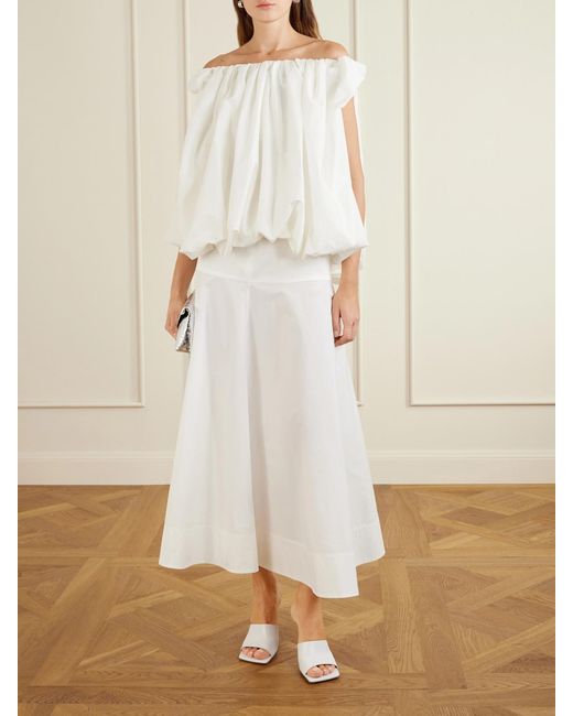 Jacquemus White The Lavande Stretch Cotton-Blend Voile Blouse