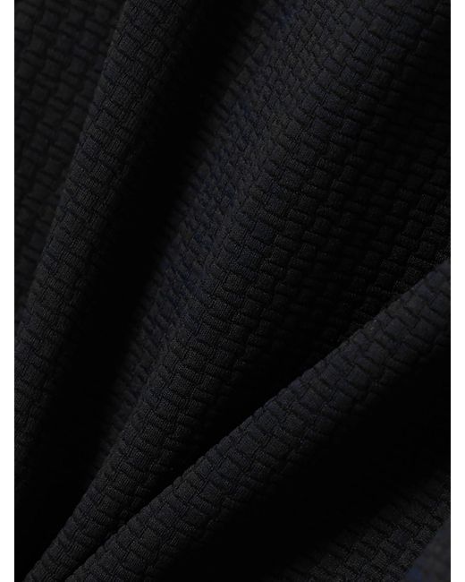 Marysia Swim Black Net Sustain Santa Barbara One-Shoulder Scalloped Stretch Recycled-Crepe Swimsuit