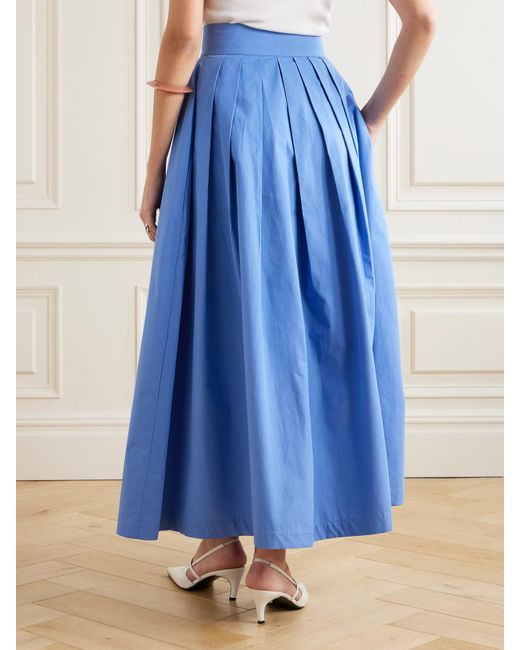 D'Estree Blue Irving Midirock Aus Baumwollpopeline Mit Falten