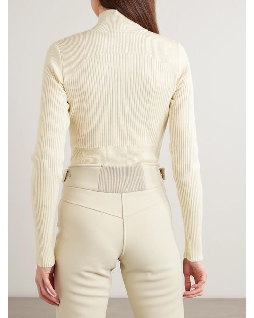 CORDOVA Natural Butte Ribbed Merino-Wool Turtleneck Bodysuit