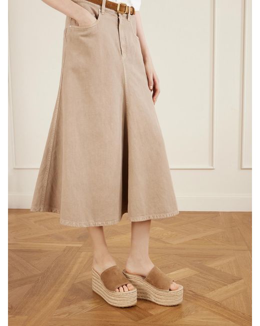 Gianvito Rossi Natural 60 Suede Platform Espadrille Sandals