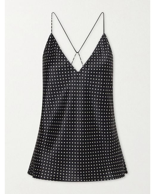 Nili Lotan Black Emile Polka-Dot Silk-Satin Camisole