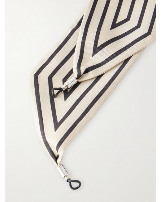 Totême White Printed Silk-Twill Scarf