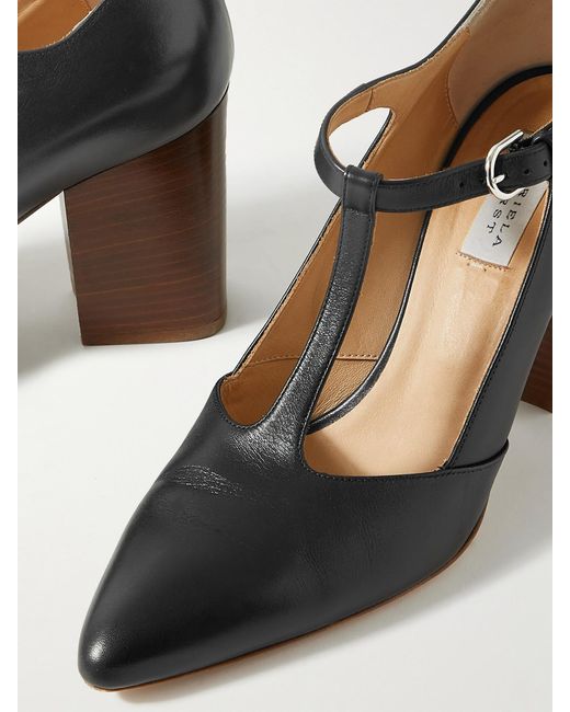 Gabriela Hearst White Triana Leather Mary Jane Point-Toe Pumps