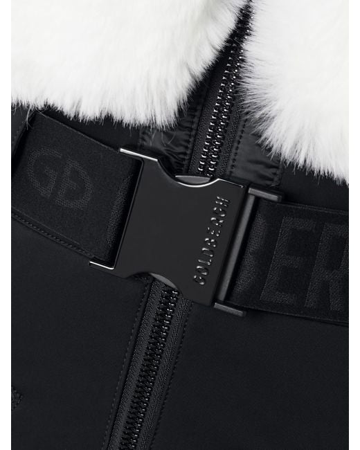 Goldbergh White Lieke Belted Faux Fur And Stretch-Shell Ski Suit