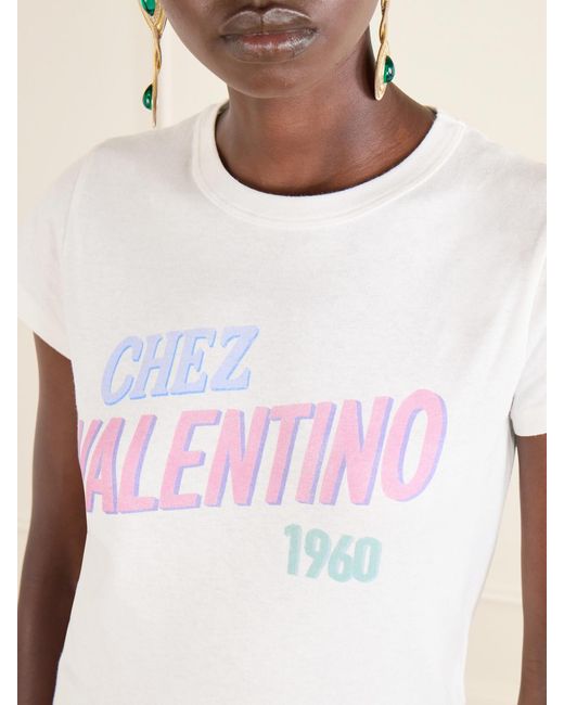 Valentino Garavani White Printed Cotton Jersey T-Shirt