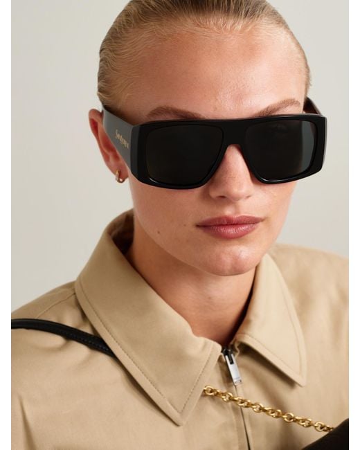 Saint Laurent Black D-Frame Acetate Sunglasses