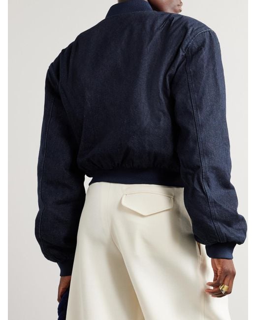 Frankie Shop Blue Micky Padded Denim Bomber