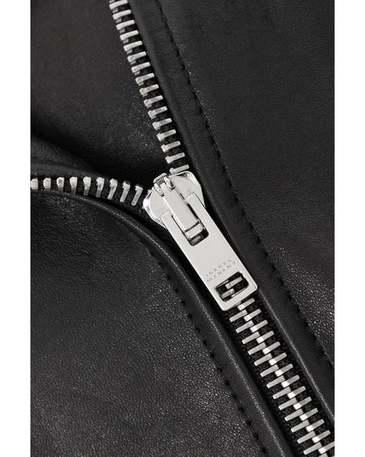 Isabel Marant Black Stylish Leather Jacket With Edgy Details For