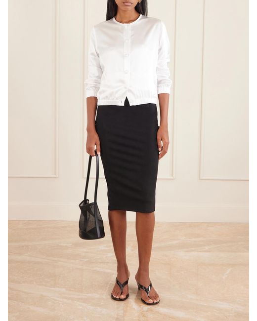 The Park White Kelly Cropped Silk Jacket