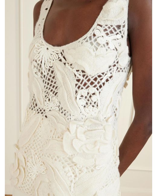 Heirlome Natural Embroidered Cashmere And Silk-Blend Tank Top