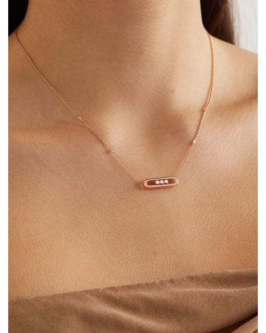 Messika White Baby Move 18-Karat Rose Diamond Necklace