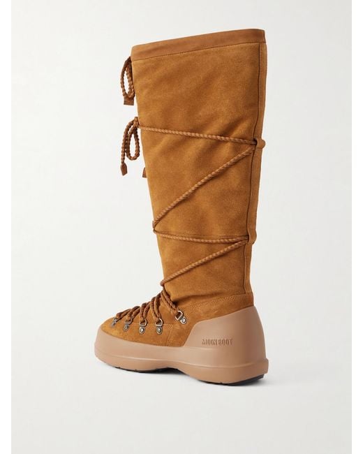 Moon Boot Brown Luna Suede Knee Boots