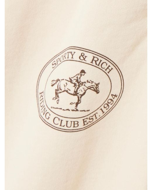 Sporty & Rich Natural Riding Club Printed Cotton-Jersey Tapered Sweatpants