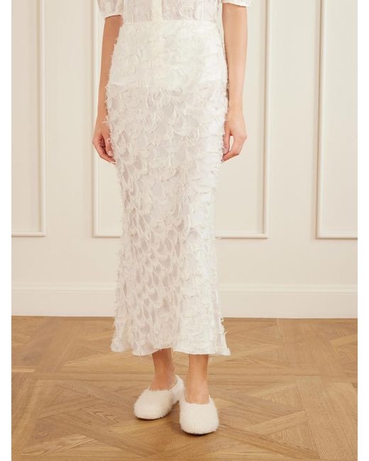 Gabriela Hearst White Frei Fil Coupè Silk And Wool-Blend Maxi Skirt