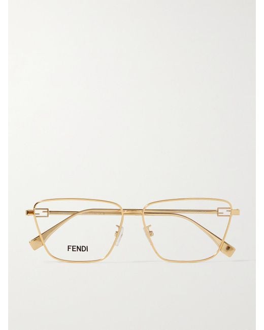 Fendi Natural Baguette Square-Framed-Tone Optical Glasses