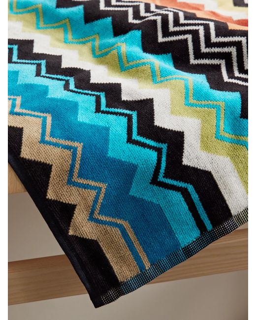 Missoni Blue Giacomo Set Of Five Striped Jacquard-Knit Cotton-Terry Towels
