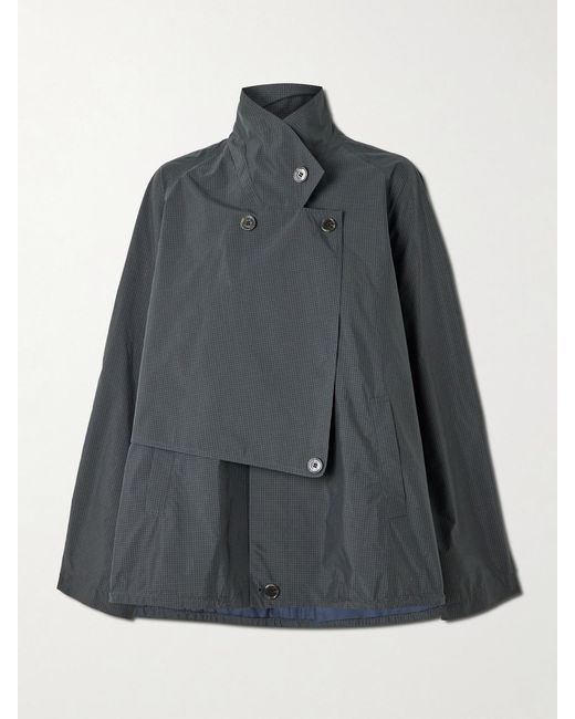 Tibi Gray Charles Checked Cotton-Blend Jacket