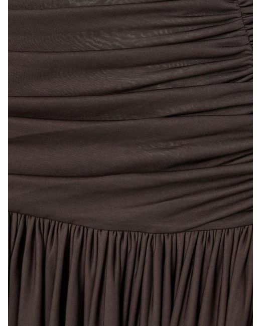 Christopher Esber Purple Orion Ruched Gathered Jersey Maxi Skirt