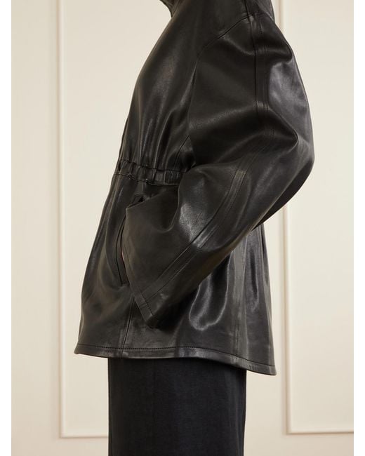 Nour Hammour Black Passage Leather Jacket