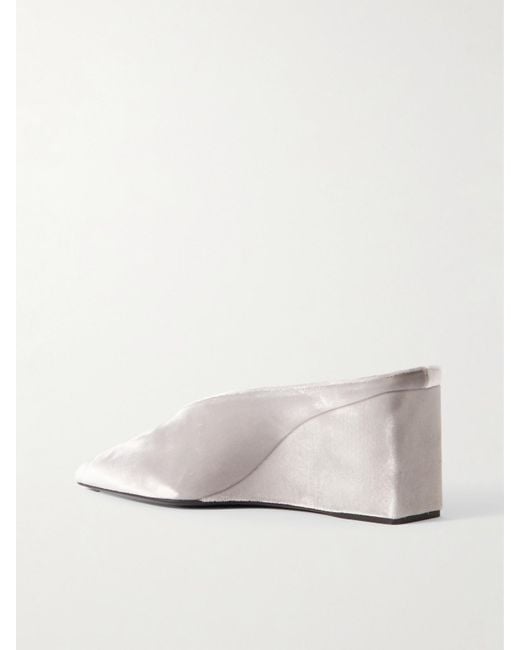 Alaïa Natural 75 Velvet Wedge Mules