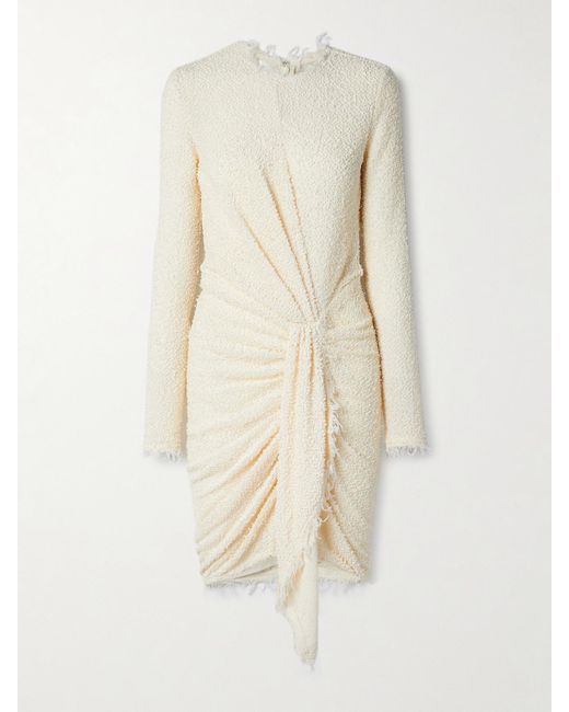 Mini-Robe En Bouclé Effilé À Drapé Ophelie Isabel Marant en coloris Natural