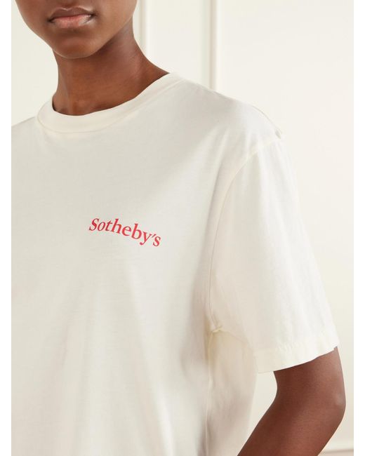 FRAME Natural Sotheby's Printed Cotton-Jersey T-Shirt