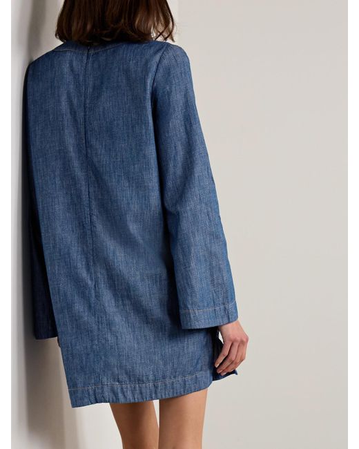 Zimmermann Blue Wylie Minikleid Aus Denim Mit Geflochtenen Details