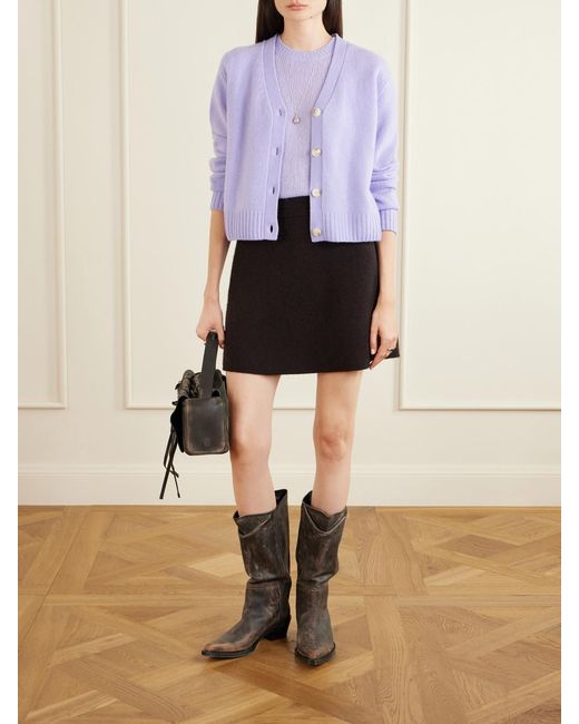 Lisa Yang Purple Siona Cashmere And Silk T-Shirt
