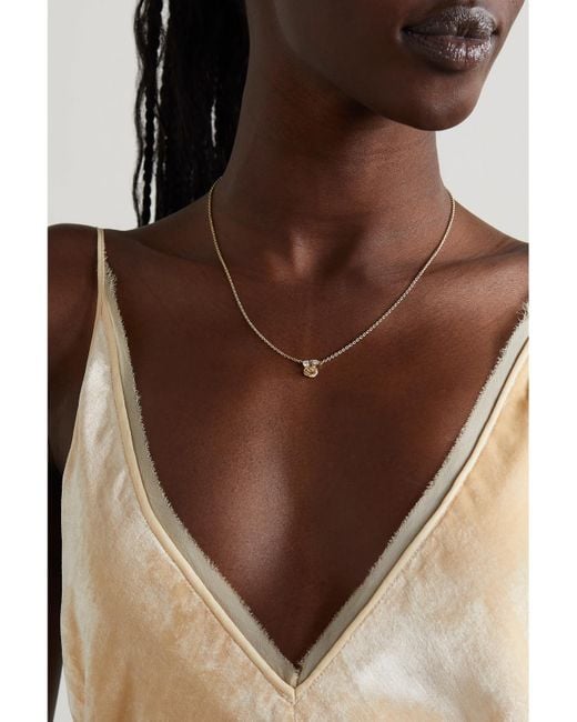 Sydney Evan Natural Large Marquis Eye And Rose 14-Karat Diamond Necklace