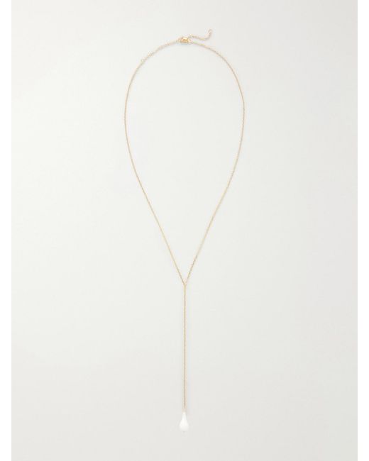 Totême White Drop Crystal-Embellished-Plated Necklace
