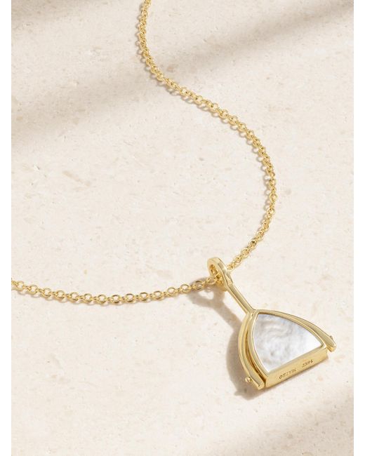 Mateo Natural Flip 14-Karat, Pearl And Diamond Necklace