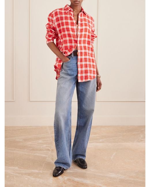 Polo Ralph Lauren Logo-Embroidered Checked Linen Shirt