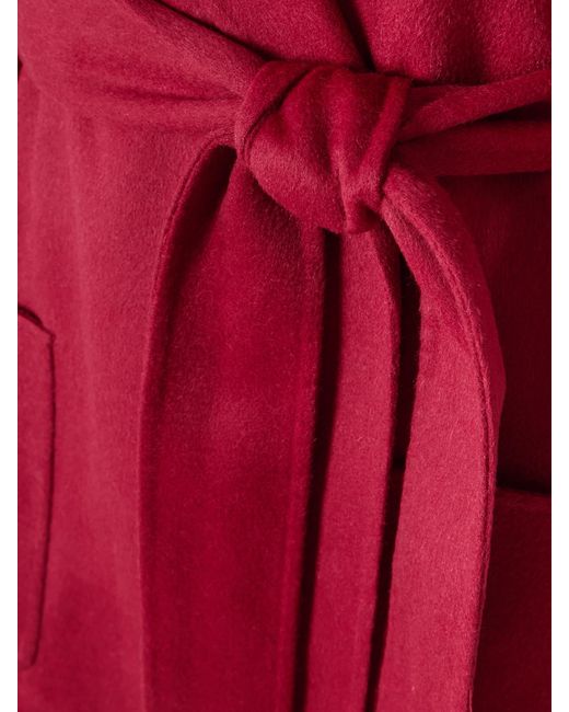 Joseph Red Arline Belted Wool And Cashmere-Blend Coat
