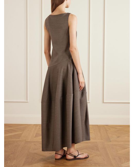 Ruohan Brown Mirel Wool Maxi Dress