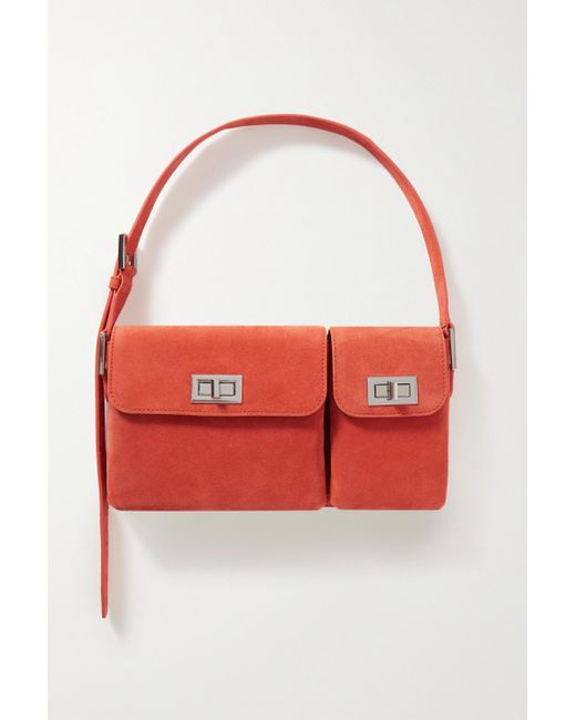 BY FAR Billy Suede Shoulder Bag in Orange Lyst Australia