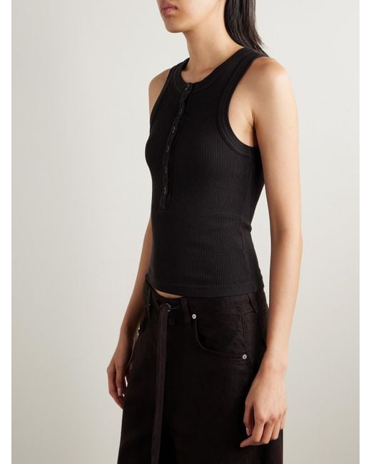 Citizens of Humanity Black Caralyn Ribbed Jersey Tank