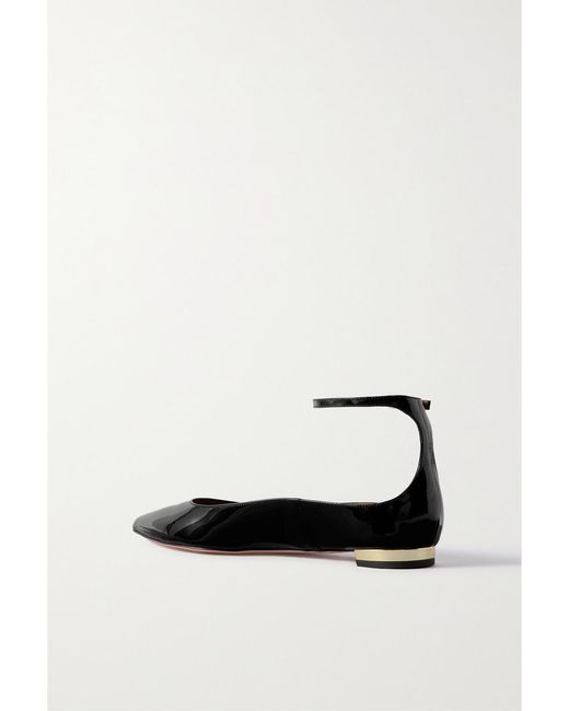 Aquazzura White Love Affair Patent-Leather Point-Toe Flats