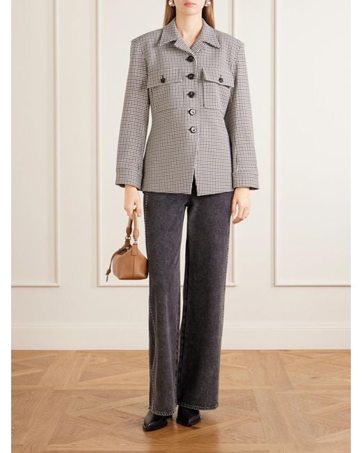 Veronica Beard Gray Molyneux Houndstooth Jacquard Blazer