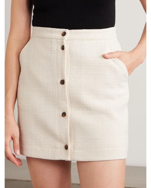 Blazé Milano Natural Missy Appaloosa Cotton-Blend Tweed Mini Skirt