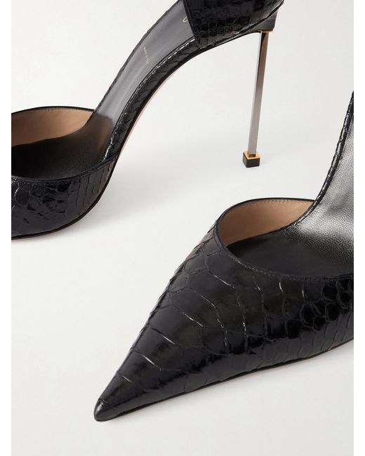 Tom Ford Black Snake-Effect Leather Pumps